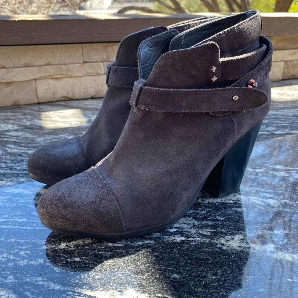 Rag & Bone Harrow Suede Ankle Boots Charcoal EU 39.5 US 8.5